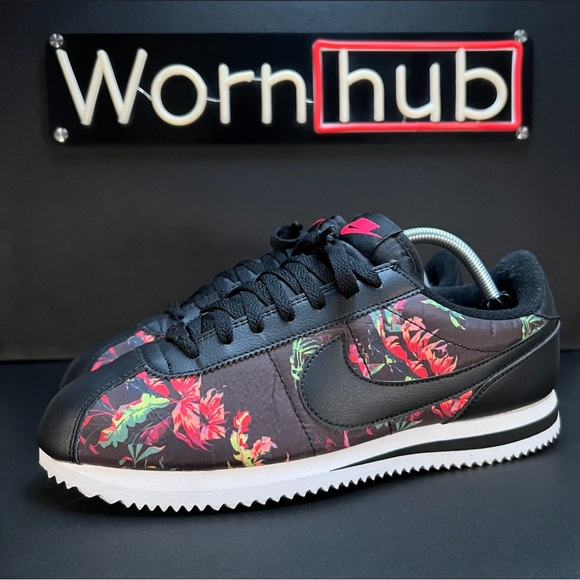 Nike Cortez Basic Floral Shoes • BV6067-001 • Black / Floral • Mens Size 10 - Picture 5 of 10